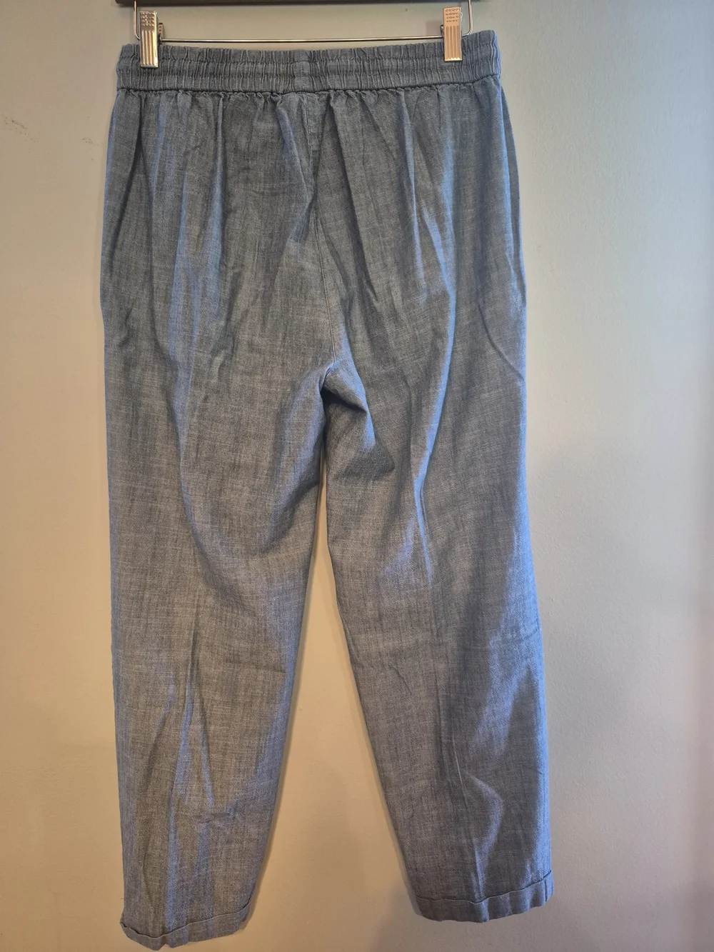 J CREW SET OF 2 Casual Drawstring Linen-Blend Pants in Light Blue and Navy, Sz 6